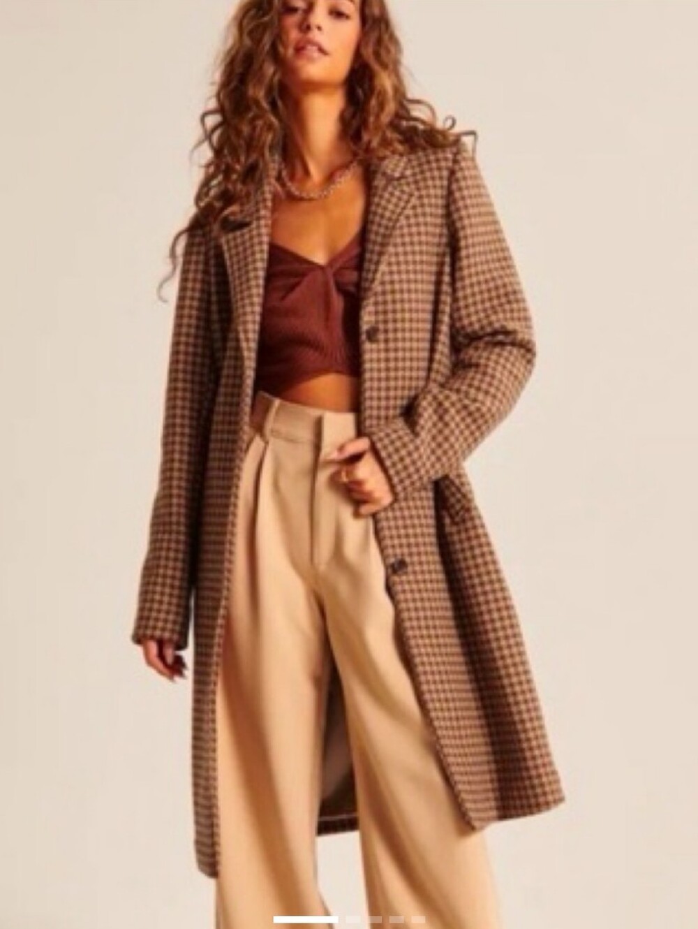 Abercrombie Wool Blend Houndstooth Coat